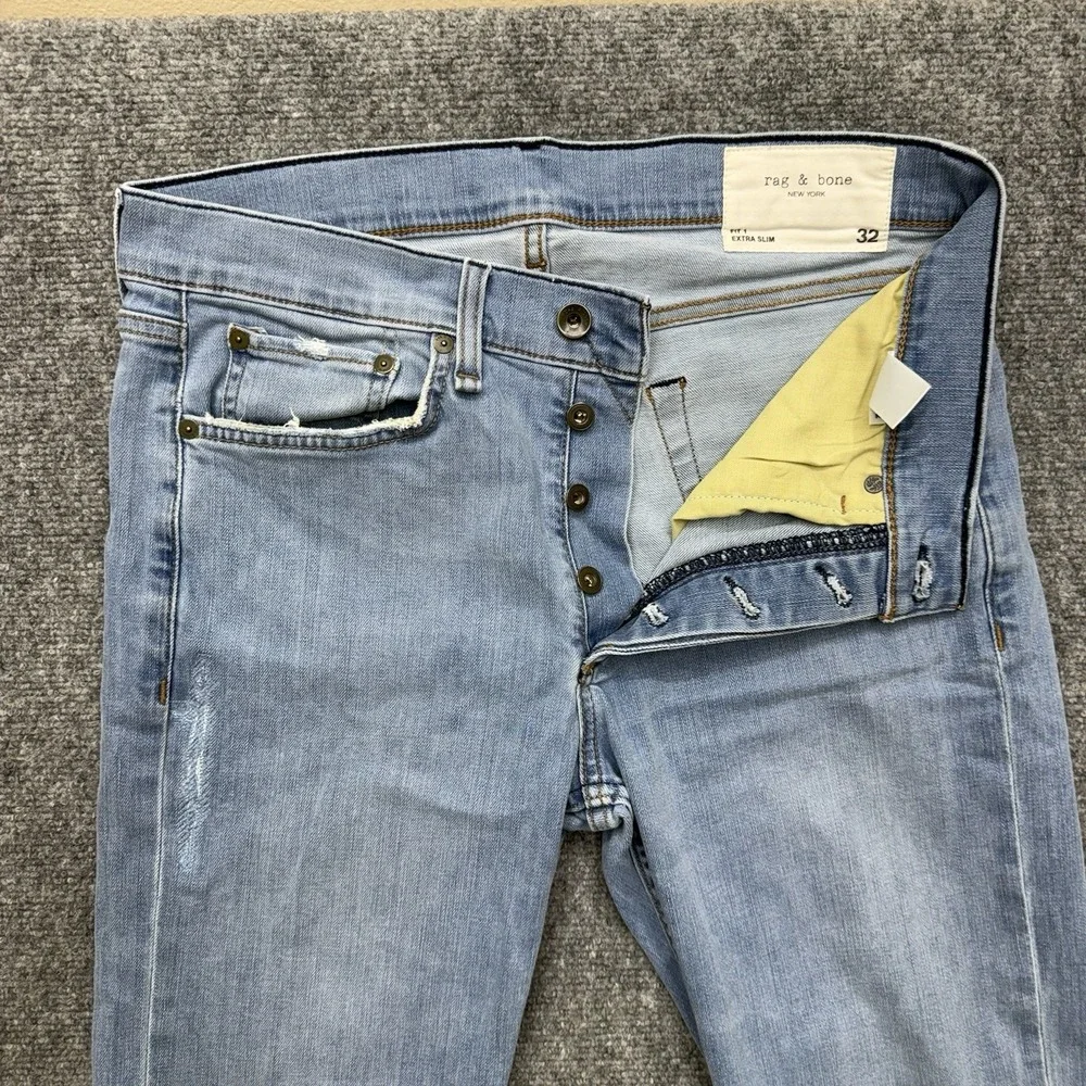Rag and Bone fit 1 Extra Slim jeans distressed Buttonfly Mens size size 32 32x32